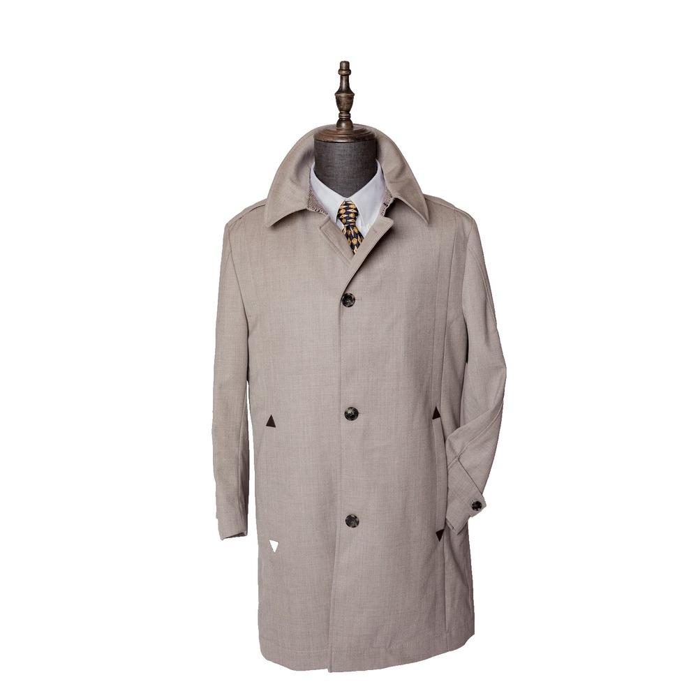 Hugo Boss Beige Single-Breasted Beige Wool Trench Coat / Car Coat Size 40R